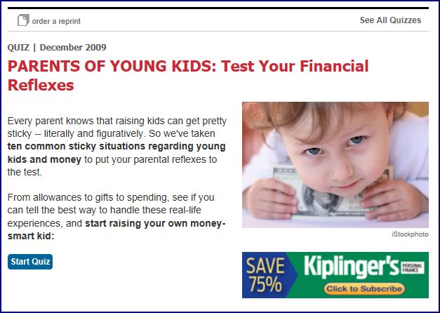 Kiplinger Quiz for Parents of Young Kids